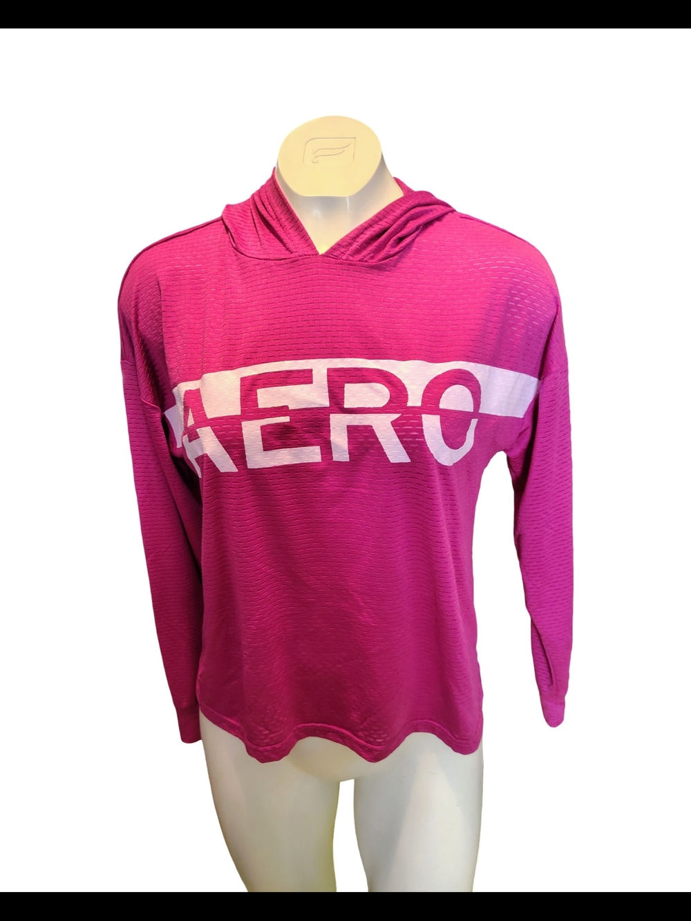 AERO Fuchsia Hooded Pullover with White Logo Stripe